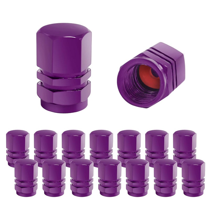 Fekey&JF 16 PCS Car Tire Valve Stem Caps, Waterproof Airtight Car Wheel Tire Valve Stem Covers Universal for Cars, Bicycles, Trucks, Motorcycles, Car Accessories for Men Women (Purple) - Image 1